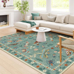 Alfombra para sala de estar, alfombra de gran tamaño para dormitorio, mesita de noche, alfombras de insectos verdes, alfombras de decoración del hogar de la selva Tropical