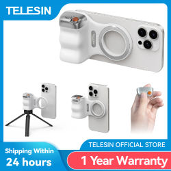 TELESIN-empuñadura magnética para cámara de teléfono, soporte para teléfono, ayuda de disparo, mango de Control remoto para Iphone, HUAWEI, SAMSUNG