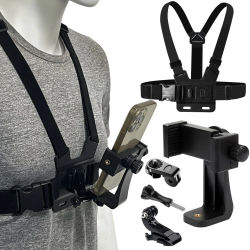 Correa de pecho para teléfono, cinturón de montaje para Iphone 14, soporte para teléfono inteligente GoPro Hero 13, 12, 11, 10, 9, cámara de acción DJI, disparo en vivo