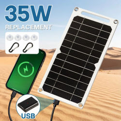 Panel solar portátil Sunpower de 35W, placa solar de 5V con cargador USB seguro y estable para banco de energía, teléfono, camping al aire libre, hogar, caravana.