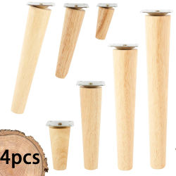 Patas para muebles, mesa de sofá de madera maciza, soporte para mueble de TV, pies estabilizadores, mesa de té antideslizante, armario oblicuo/recto, 4 Uds.