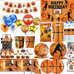 Decoración de baloncesto para fiesta de cumpleaños, vajilla, mantel, plato, taza, bolsas de servilletas de papel, recuerdos de fiesta de baloncesto para Baby Shower Boy