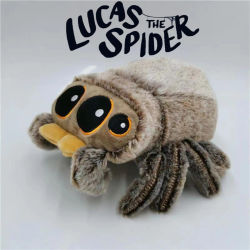 Peluches de animales suaves, juguete de araña, almohada simulada de Little Lucas negra, almohada de habitación de juegos de Anime, decoración, regalo para niños