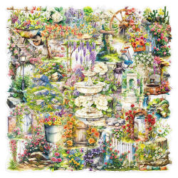 50-100PCS Pegatinas Transparentes de PET con Diseño de Jardín Secreto, Calcomanías Impermeables de Plantas Florales para Diario, Primavera, Parque al Aire Libre, Scrapbooking