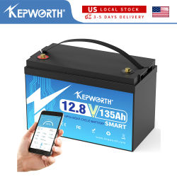 Batería LiFePO4 KEPWORTH de 12V 135Ah con BMS Bluetooth de 100A y Protección contra Bajas Temperaturas para RV, Solar y Embarcaciones