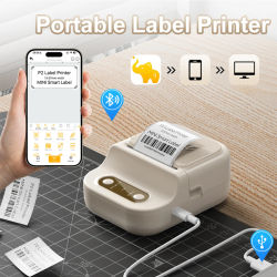 Mini impresora térmica portátil, impresora de etiquetas autoadhesivas de 12-57 mm, impresora de pegatinas Bluetooth sin tinta, similar a la B21 Maker