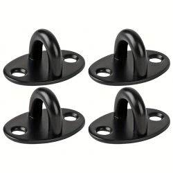 4 ganchos de techo negros de acero inoxidable, soporte de anclaje para techos de madera y hormigón, gancho para colgar plantas de interior.
