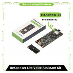 Kit de Asistente de Voz ReSpeaker Lite ESPHome Home Assistant con 2 Micrófonos y XIAO ESP32S3 Pre-soldado, Altavoz Mono Cerrado