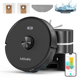 Robot Aspirador Lubluelu L50Max con 7000Pa de Succión, Robot Aspirador y Mopa Combinados, Sin Enredos de Cabello, Limpieza de Pisos y Alfombras del Hogar