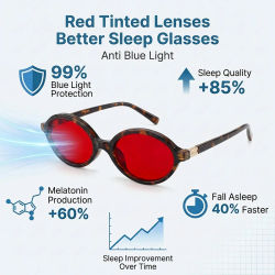 Gafas ovaladas Anti luz azul con filtro de lente roja, gafas ovaladas para dormir, gafas de sol fotocromáticas 2026 exterior para ordenador