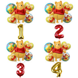 Lindo Winnie The Pooh juego de globos para fiesta de cumpleaños Pooh globos de papel de aluminio para niños suministros para Baby Shower regalos