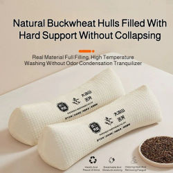Almohada de tracción para el cuello, almohada Cervical de cáscara de trigo sarraceno para adultos, almohada de soporte Cervical antiacuar para ayudar al sueño para dormitorio de estudiantes