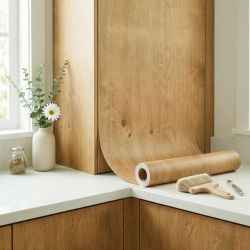 Rollo de Papel Tapiz Autoadhesivo Impermeable de PVC, Película Decorativa de Vinilo para Muebles y Armarios, Adhesivos con Diseño de Madera para Decoración del Hogar