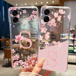 Funda de teléfono para OPPO A6x A6 A6s 4G 5G, funda transparente con letra inicial de flor bonita, funda de silicona suave y delgada para Oppo A6 x