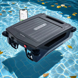 Robot Lifestyle Skimmer Limpiador de piscinas Control por aplicación, Limpiador de agua robótico S001A Batería de litio de 5000 mAh, Panel solar de 10 W