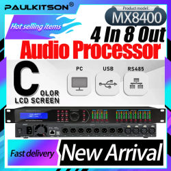 Procesador de Audio Paulkitson MX8400 Profesional para Arreglos Lineales, Divisor de Bajos Digital Chino para Altavoces de Escenario, 4 Entradas y 8 Salidas