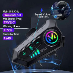 Intercomunicador Bluetooth V10 2X para Casco de Motocicleta, Intercomunicador Inalámbrico de 300M, 2000 mAh, Walkie Talkie para Motocicletas, Accesorios para Motocicletas