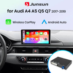 Adaptador de interfaz inalámbrica Junsun CarPlay Android Auto para Audi A4 A5 Q5L 2017-2019 Bluetooth MirrorLink AirPlay GPS Navegación