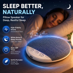 Altavoz de almohada para dormitorio, multifuncional, con Bluetooth, música, audio y ruido blanco, para un sueño inmersivo, regalo perfecto.