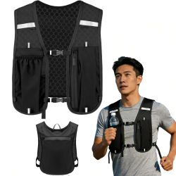Chaleco de hidratación para correr, mochila para senderismo, ciclismo, maratón, ligero, con bolsillo para teléfono.