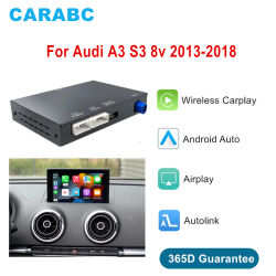 CARABC inalámbrico CarPlay Android Auto adaptador espejo enlace AirPlay Bluetooth navegación GPS para Audi A3 S3 8v 2013-2018