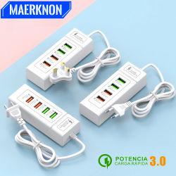 Cargador USB de 15W con múltiples puertos, cargador de teléfono tipo C de carga rápida para iPhone 15, Samsung, Xiaomi, cargador de pared con enchufe UE/EE. UU.