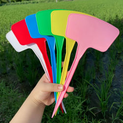 Etiquetas de Plástico en Forma de T para Plantas, 20 cm, 5/20 Piezas/Juego, Impermeables, Color Sólido, para Semillas de Flores, Variedades, Jardín