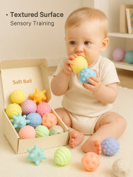 6 piezas de pelotas sensoriales para bebés, juguete para la dentición, educación temprana Montessori, pelota de juguete acuática para bebés, pelota de masaje