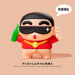 Funda de silicona 3D de Crayon Shin-chan para Airpods 1 2 3 4 Pro Pro 2 Pro 3, accesorios para auriculares
