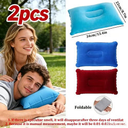 2 almohadas de viaje inflables, ultraligeras y lavables, con soporte para cuello y espalda, para viajes, oficina y camping.