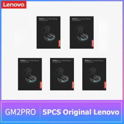 5PCS Auriculares Inalámbricos Originales Lenovo GM2 Pro TWS Bluetooth 5.4 con Control Táctil, Auriculares HD Deportivos con Micrófono