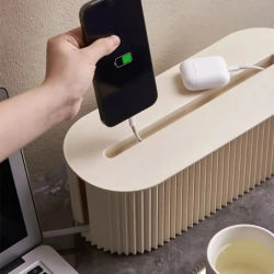 Caja Organizadora de Cables, Ocultador de Cables para Escritorio, Hogar u Oficina, para Ocultar Cables de Carga y Cargadores, Gran Capacidad, Duradera