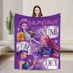 Manta de franela de Anime HUNTRIX KPOP Demon Hunters, impresionante manta para el hogar, pieza de alfombra de 200x150cm