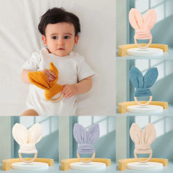 Babero de lactancia de algodón orgánico para bebés, paño para eructar para niños y niñas, muñecos durmientes de conejo, manta para calmar recién nacidos, toalla tranquilizadora