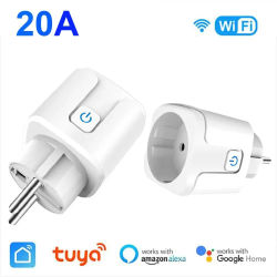 Tuya WiFi enchufe inteligente UE 20A enchufe inteligente sin Monitor de potencia sincronización Control de voz funciona con Alexa Google Home Alice
