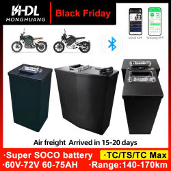 Para Super SOCO TS TC TCMAX batería de gran capacidad 60V 60AH 75AH 72V 65AH baterías de repuesto compatibles con aplicación Bluetooth