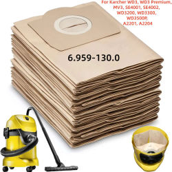 Bolsas de aspiradora para Karcher 6.959-130,0 WD3 MV3 WD3 Premium aspiradora en seco y húmedo, SE4001 MV1 WD3200 WD3300 A2204 A2656