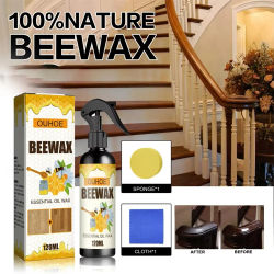 Cera de Abeja en Aerosol para Pulir Muebles, Protector de Madera, Quitamanchas, Agente de Mantenimiento Multiusos, Cera Abrillantadora para Mesas y Pisos