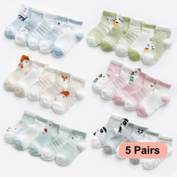 5 par/lote de calcetines para bebés de 0 a 2 años, calcetines para niñas, calcetines bonitos de malla de algodón para recién nacidos, calcetines para niños pequeños, accesorios de ropa para bebés