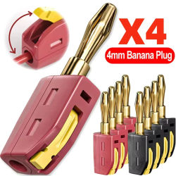 Conector Banana portátil de 32A y 4mm, conexión rápida sin soldadura, conectores Banana chapados en oro de alta corriente, amplificador de altavoces de Audio de cobre