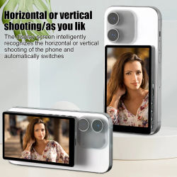 Pantalla de autoremonitor magnético inalámbrico para usar cámara trasera de teléfono para teléfono Selfie mirroring Vlog transmisión en vivo grabación de vídeo