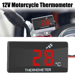Termómetro de motocicleta con termómetro de motocicleta Senso, reequipamiento de tanque de agua 0 ~ 120 ° C Monitor Rojo Azul Indicador Advertencia 12V