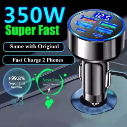 Cargador de coche USB de 350W PD QC3.0 USB C cargador de teléfono de coche adaptador tipo C para iPhone Samsung Huawei Xiaomi carga rápida ﻿