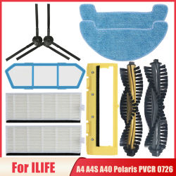 Accesorios para Robot aspirador iLife A4 A4S A40 Polaris PVCR 0726 0826 0926 Cepillo Lateral principal filtro Hepa paño de mopa piezas