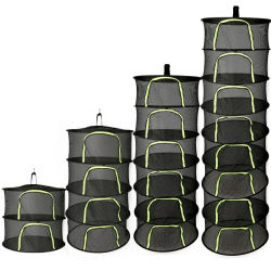 Estante seco plegable, secador de hierbas y verduras, red de secado de 2-8 capas para peces, cesta colgante de hierbas con malla, organizador de plantas y brotes de flores