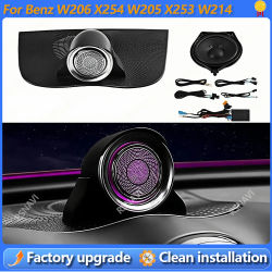 Sistema de sonido montado en altavoces de frecuencia media-alta para coche, audio 4D con tweeter y luz ambiental para Mercedes Benz C W206 W205 GLC X254