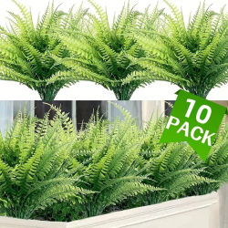 10 Uds plantas artificiales helechos de Boston plantas falsas planta Artificial verde exterior interior hogar jardín decoración de primavera y verano