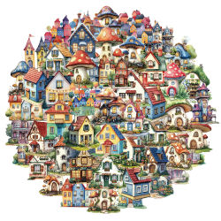 50 Uds casa de cuento de hadas pegatinas de Material PET DIY equipaje altavoz taza de agua cuaderno pegatinas impermeables