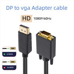Cable DisplayPort a VGA, adaptador DisplayPort a VGA, Cable de conversión de vídeo HD para Monitor de TV, ordenador portátil, proyector 1080P
