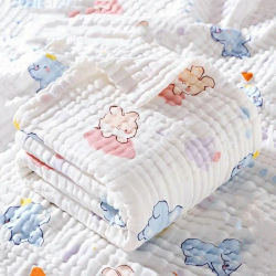 Manta de Muselina de Algodón Transpirable para Bebés Recién Nacidos, Toalla de Baño para Bebés con Estampado